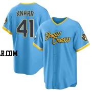 Brandon Knarr Men's Milwaukee Brewers Blue Replica Powder 2022 City Connect Jersey