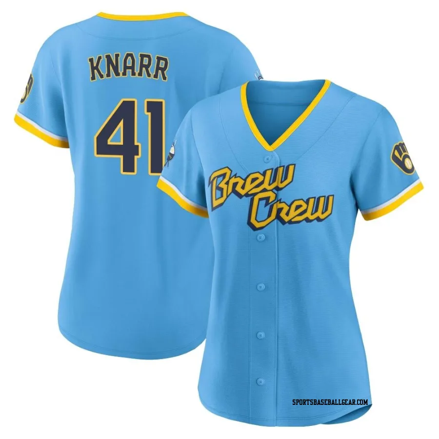 Brandon Knarr Women's Milwaukee Brewers Blue Replica Powder 2022 City Connect Jersey