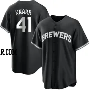 Brandon Knarr Youth Milwaukee Brewers Black/White Replica Jersey