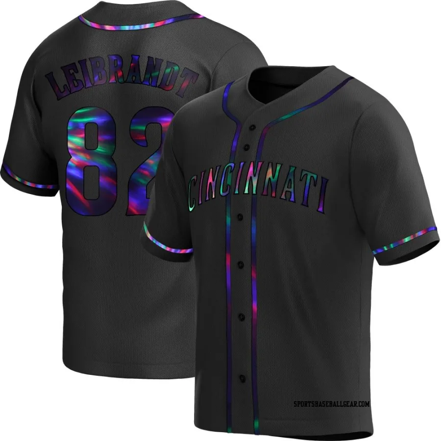 Brandon Leibrandt Men's Cincinnati Reds Black Holographic Replica Alternate Jersey