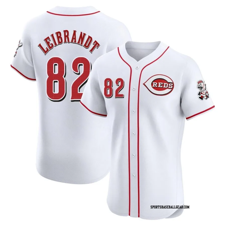 Brandon Leibrandt Men's Cincinnati Reds White Elite Home Patch Jersey