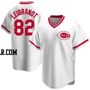 Brandon Leibrandt Men's Cincinnati Reds White Replica Home Cooperstown Collection Jersey