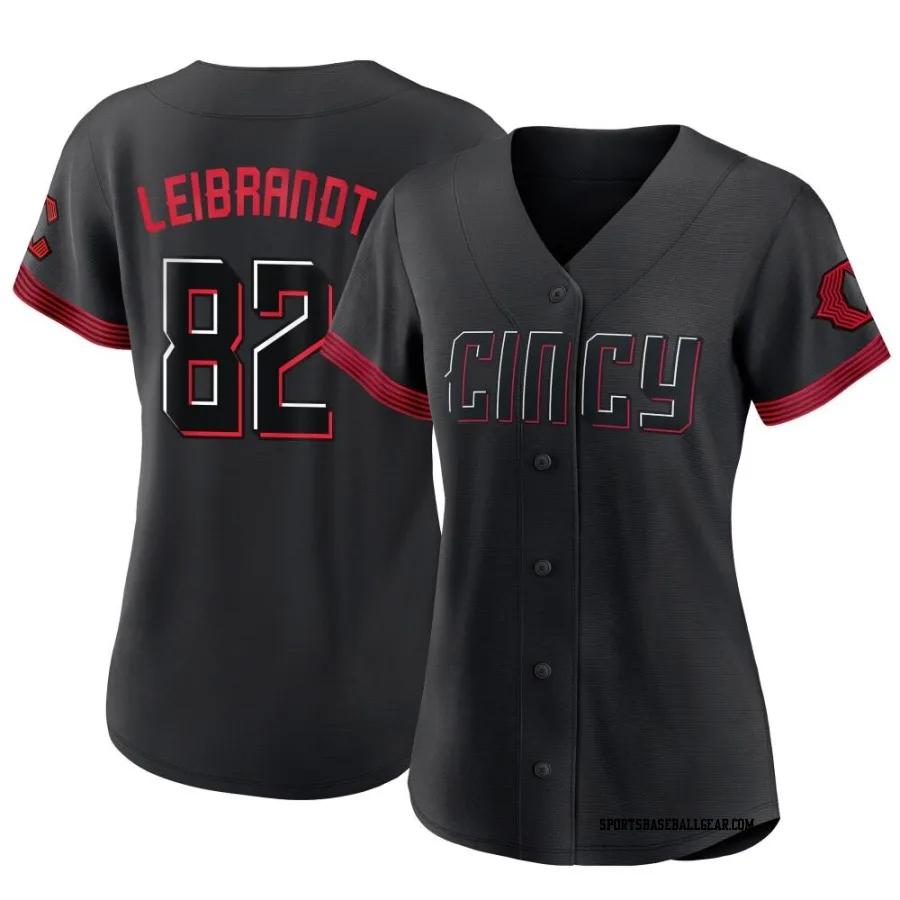 Brandon Leibrandt Women's Cincinnati Reds Black Authentic 2023 City Connect Jersey