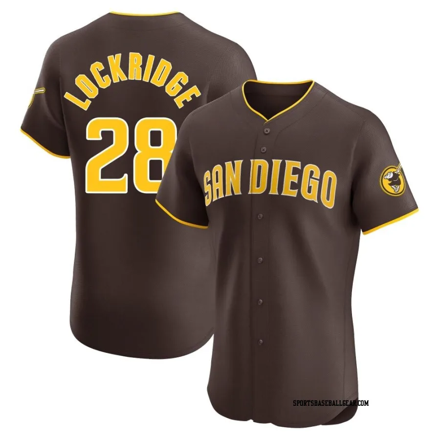 Brandon Lockridge Men's San Diego Padres Brown Elite Road Vapor Premier Jersey