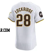 Brandon Lockridge Men's San Diego Padres White Elite Home Patch Jersey