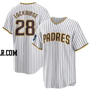 Brandon Lockridge Men's San Diego Padres White Replica 2024 World Tour Seoul Series Home Jersey