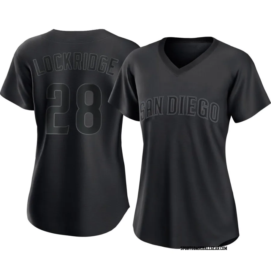 Brandon Lockridge Women's San Diego Padres Black Authentic Pitch Fashion Jersey