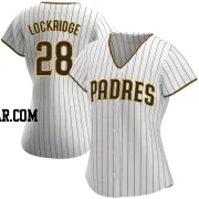 Brandon Lockridge Women's San Diego Padres White/Brown Replica Home Jersey