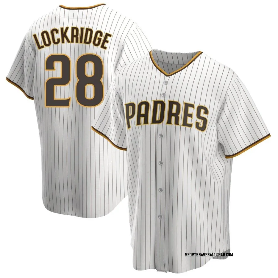 Brandon Lockridge Youth San Diego Padres White/Brown Replica Home Jersey