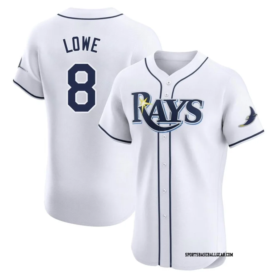 Brandon Lowe Men's Tampa Bay Rays White Elite Home Jersey