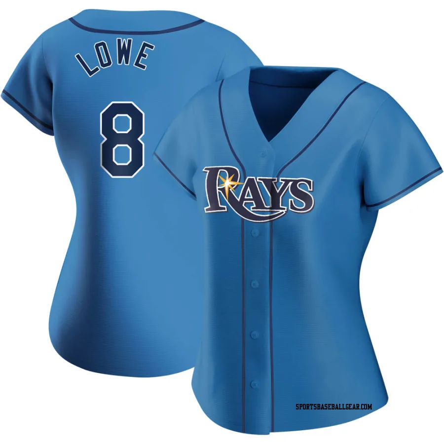 Brandon Lowe Women's Tampa Bay Rays Light Blue Authentic Alternate Jersey