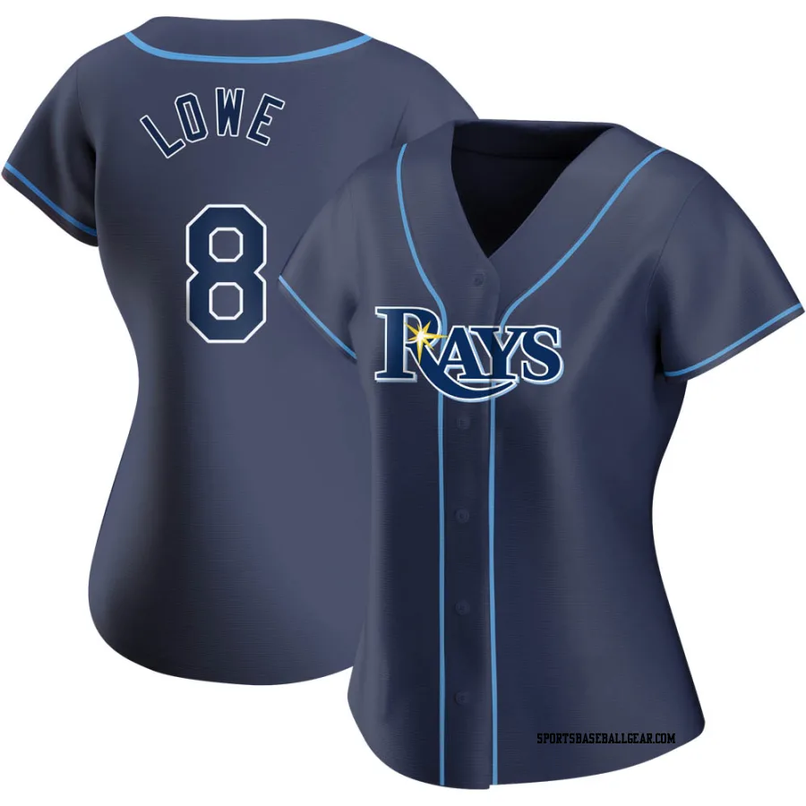 Brandon Lowe Women's Tampa Bay Rays Navy Authentic Alternate Jersey