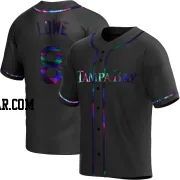 Brandon Lowe Youth Tampa Bay Rays Black Holographic Replica Alternate Jersey