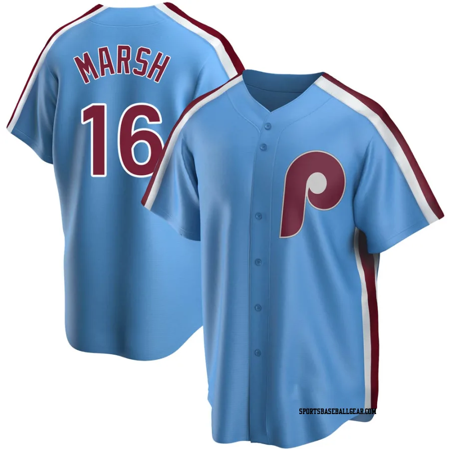 Brandon Marsh Men's Philadelphia Phillies Light Blue Replica Road Cooperstown Collection Jersey