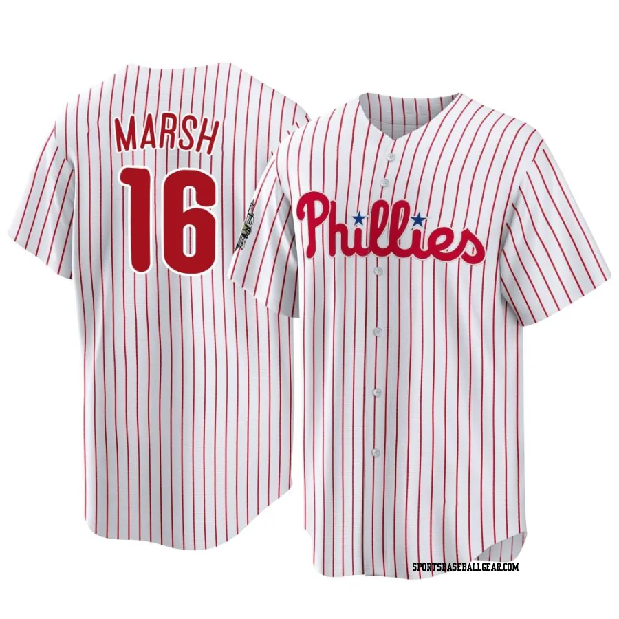 Brandon Marsh Youth Philadelphia Phillies White Replica 2022 World Series Home Jersey