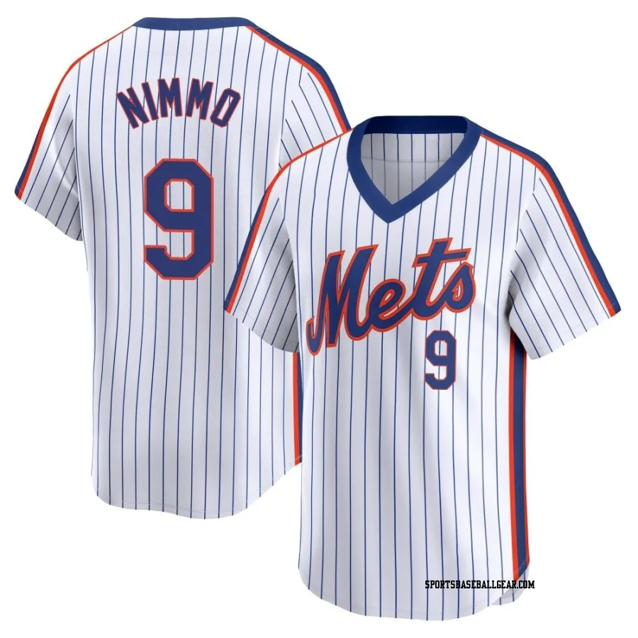 Brandon Nimmo Men's New York Mets White Limited Cooperstown Collection Jersey