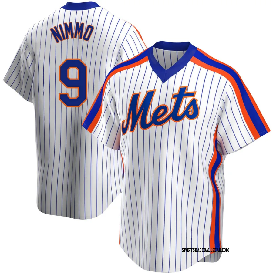 Brandon Nimmo Men's New York Mets White Replica Home Cooperstown Collection Jersey