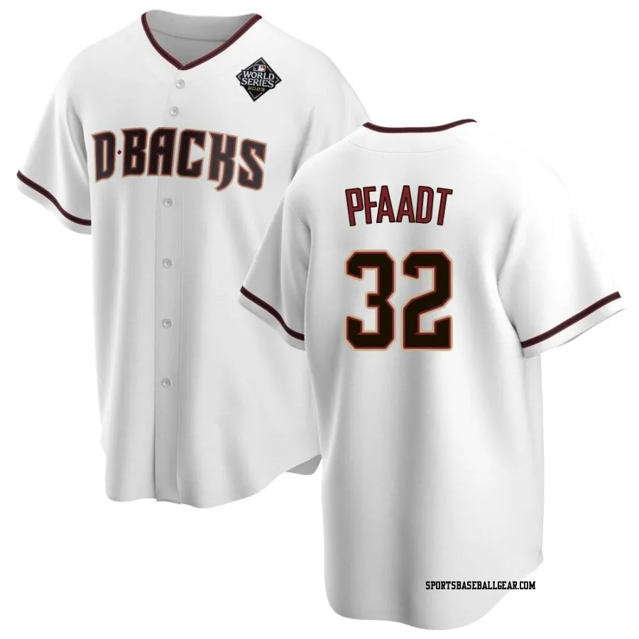 Brandon Pfaadt Men's Arizona Diamondbacks White Replica Home 2023 World Series Jersey