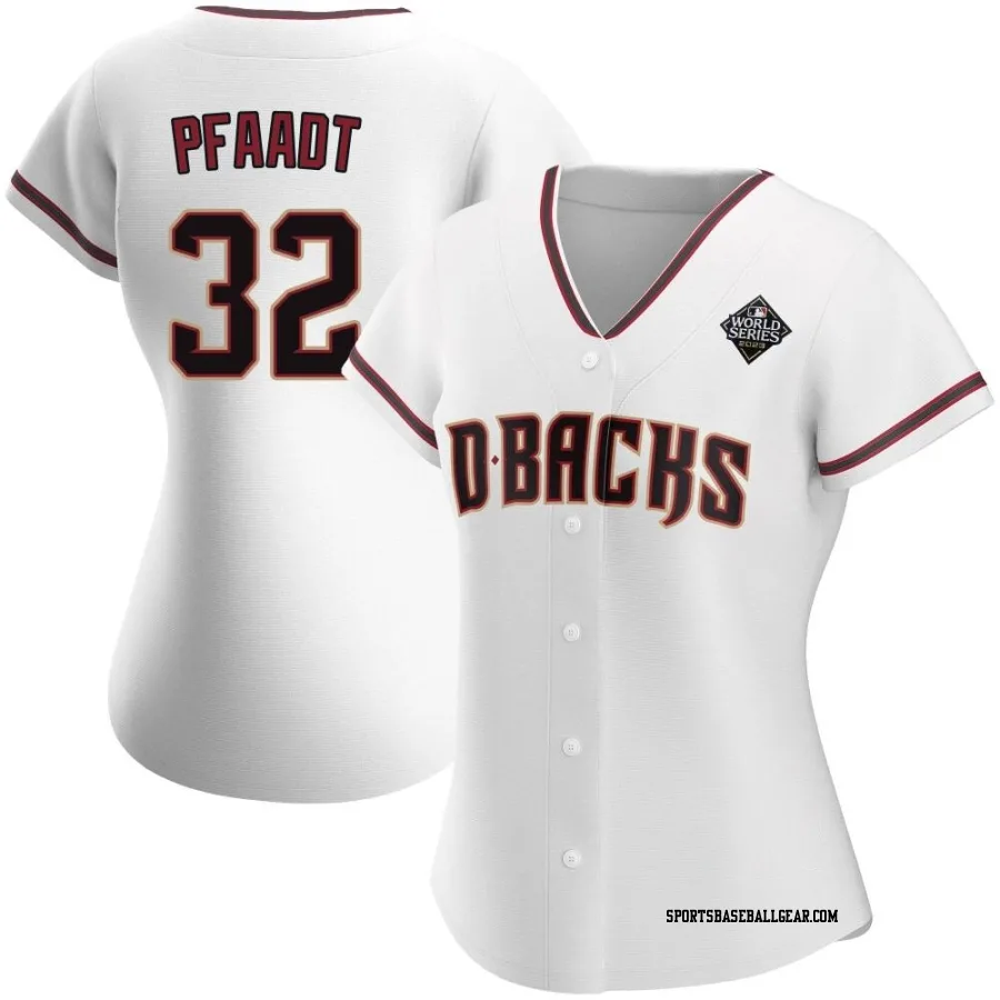 Brandon Pfaadt Women's Arizona Diamondbacks White Authentic Home 2023 World Series Jersey