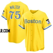 Brandon Walter Men's Boston Red Sox Gold/Light Replica Blue 2021 City Connect Player Jersey