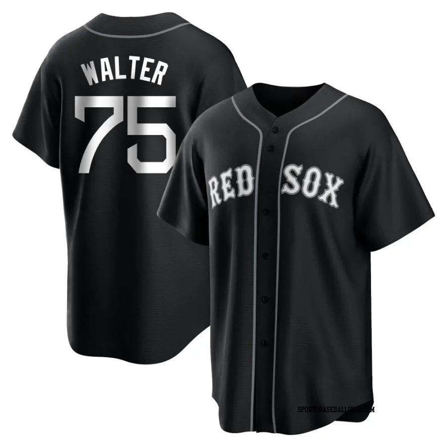 Brandon Walter Youth Boston Red Sox Black/White Replica Jersey