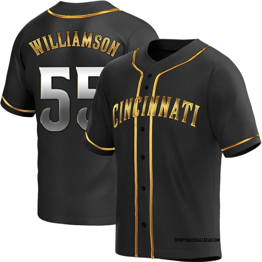 Brandon Williamson Men's Cincinnati Reds Black Golden Replica Alternate Jersey