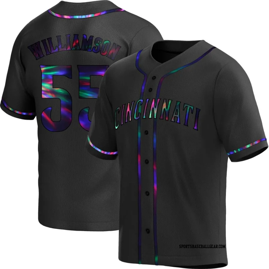 Brandon Williamson Men's Cincinnati Reds Black Holographic Replica Alternate Jersey