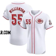 Brandon Williamson Men's Cincinnati Reds White Elite Home Patch Jersey