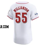 Brandon Williamson Men's Cincinnati Reds White Elite Home Patch Jersey