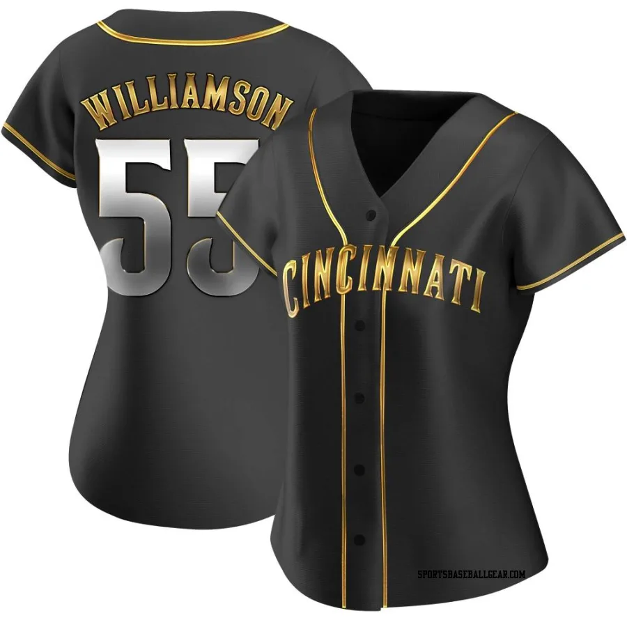 Brandon Williamson Women's Cincinnati Reds Black Golden Replica Alternate Jersey