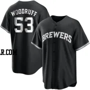 Brandon Woodruff Men's Milwaukee Brewers Black/White Replica Jersey