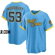 Brandon Woodruff Men's Milwaukee Brewers Blue Replica Powder 2022 City Connect Jersey