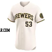 Brandon Woodruff Men's Milwaukee Brewers Cream Elite Home Jersey