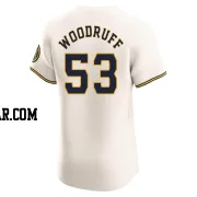 Brandon Woodruff Men's Milwaukee Brewers Cream Elite Home Jersey