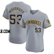 Brandon Woodruff Men's Milwaukee Brewers Gray Elite Road Jersey