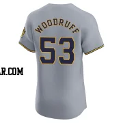 Brandon Woodruff Men's Milwaukee Brewers Gray Elite Road Jersey