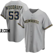 Brandon Woodruff Men's Milwaukee Brewers Gray Replica Road Jersey