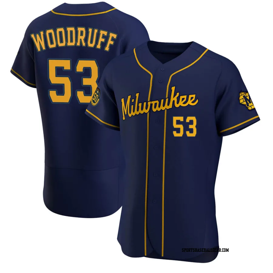 Brandon Woodruff Men's Milwaukee Brewers Navy Authentic Alternate Jersey