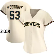 Brandon Woodruff Women's Milwaukee Brewers Cream Authentic Home Jersey