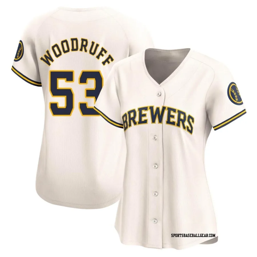 Brandon Woodruff Women's Milwaukee Brewers Cream Limited Home Jersey