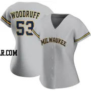 Brandon Woodruff Women's Milwaukee Brewers Gray Authentic Road Jersey