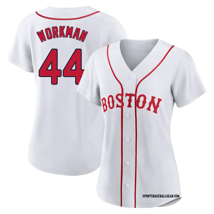 Brandon Workman Women's Boston Red Sox White Replica 2021 Patriots' Day Jersey