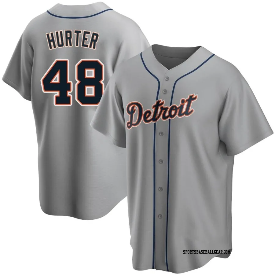 Brant Hurter Men's Detroit Tigers Gray Replica Road Jersey