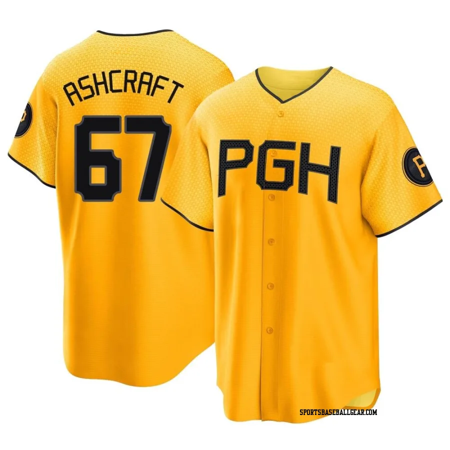 Braxton Ashcraft Men's Pittsburgh Pirates Gold Replica 2023 City Connect Jersey