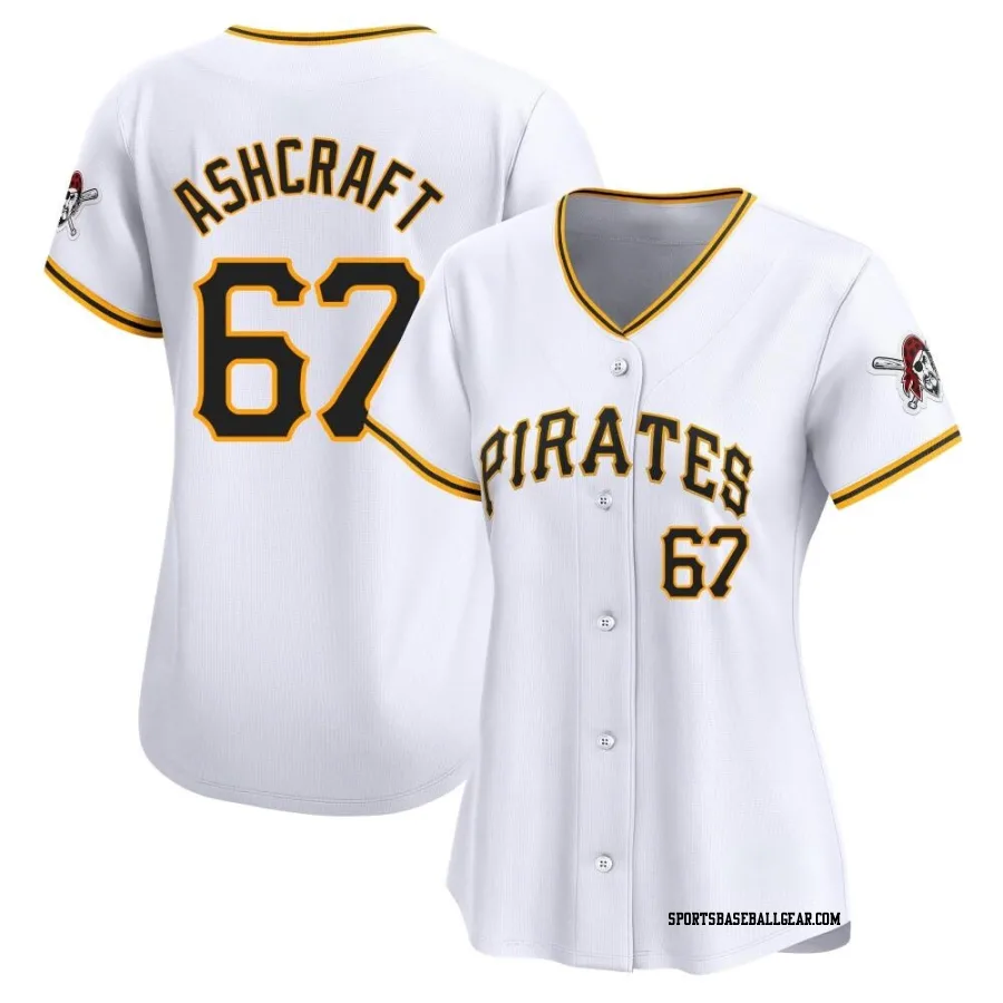 Braxton Ashcraft Women's Pittsburgh Pirates White Limited Home Jersey