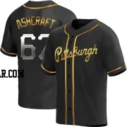 Braxton Ashcraft Youth Pittsburgh Pirates Black Golden Replica Alternate Jersey