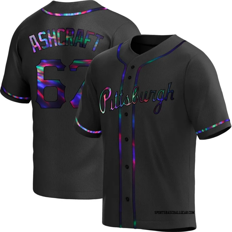 Braxton Ashcraft Youth Pittsburgh Pirates Black Holographic Replica Alternate Jersey