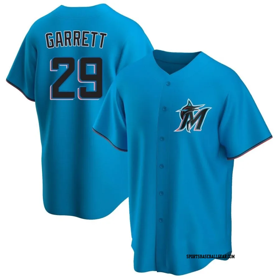 Braxton Garrett Men's Miami Marlins Blue Replica Alternate Jersey