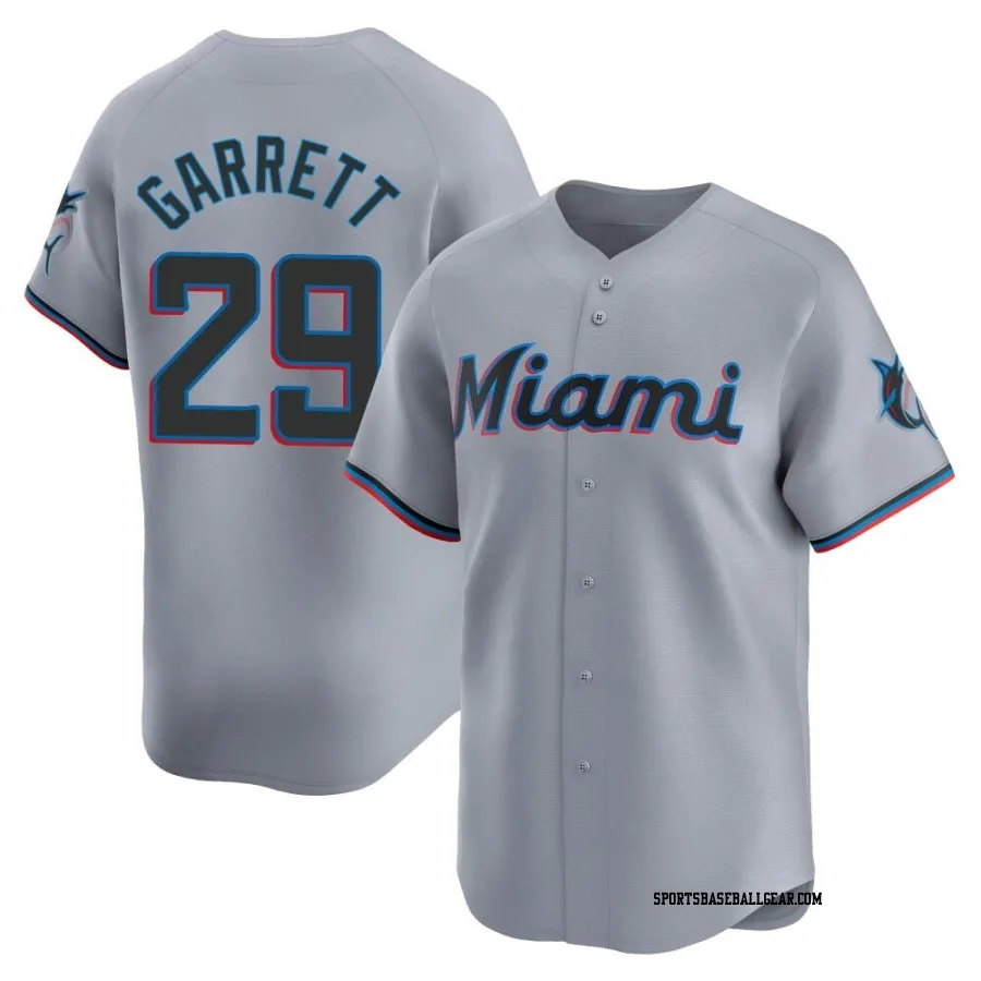 Braxton Garrett Men's Miami Marlins Gray Limited Road Jersey