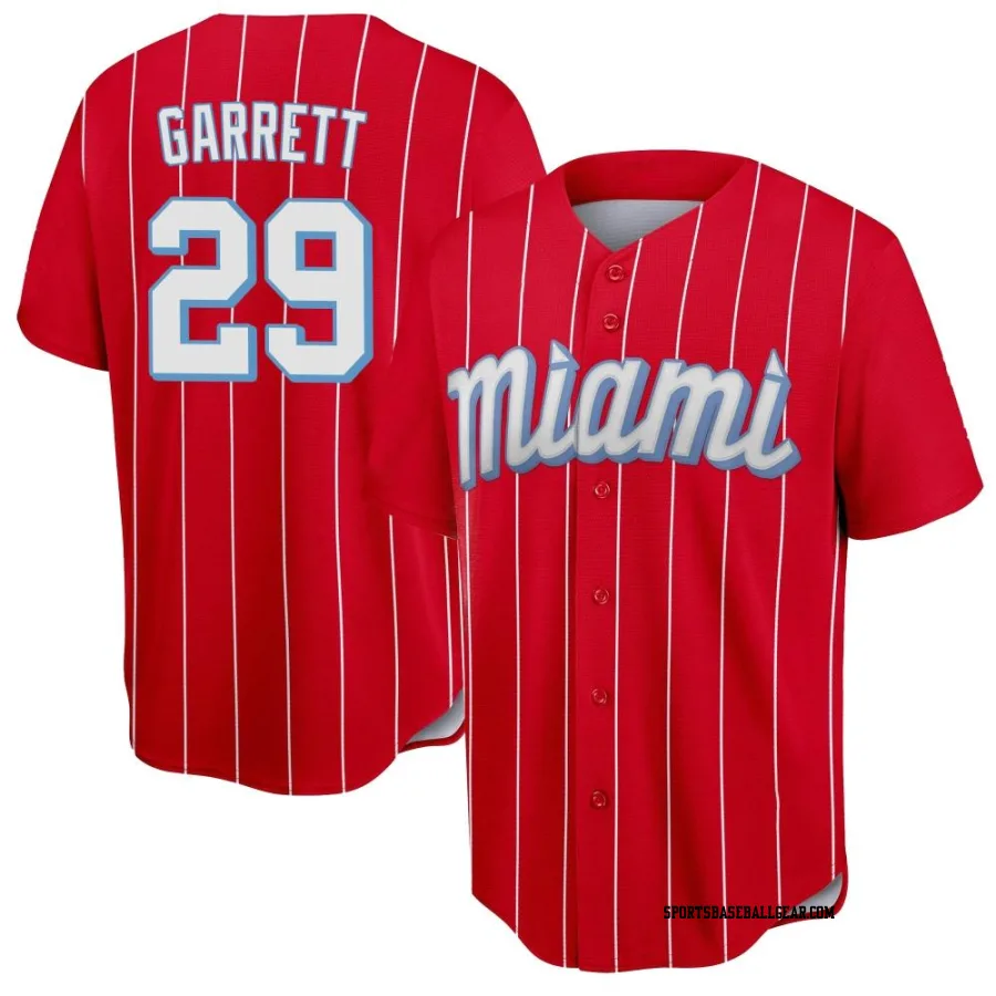 Braxton Garrett Men's Miami Marlins Red Replica 2021 City Connect Jersey